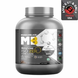 MuscleBlaze Biozyme Iso-Zero, Low Carb Whey Protein Isolate Powder, 27g Isolate Whey Per Scoop